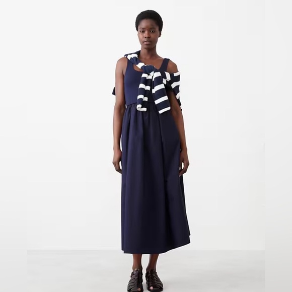 Banana Republic Tank Mixed Media Quiet Luxury Old Money Minimalist midi Dress